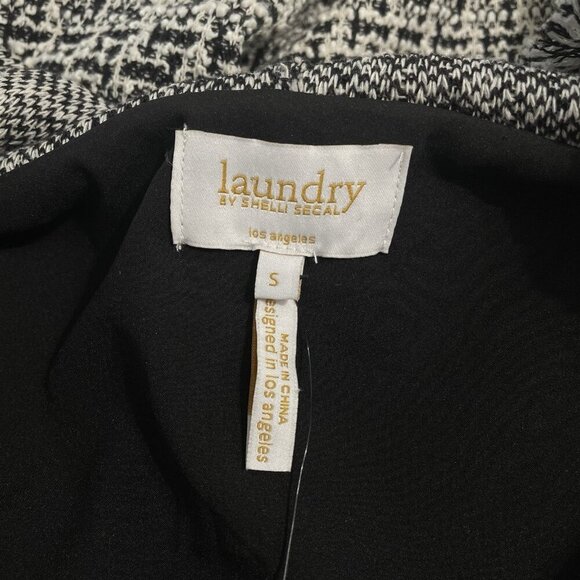 Laundry by Shelli Segal Hooded Boucle Jacket Size Small Fringed Hem Edges Cuff - Picture 10 of 12